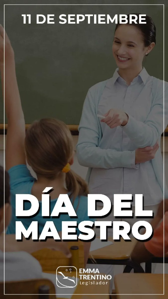 "El maestro deja una huella para la eternidad, nunca puedes saber cuando se detiene su influencia" Henry Adams

Les envío un caluroso saludo a todos los maestros y maestras en su día 🧑‍🏫