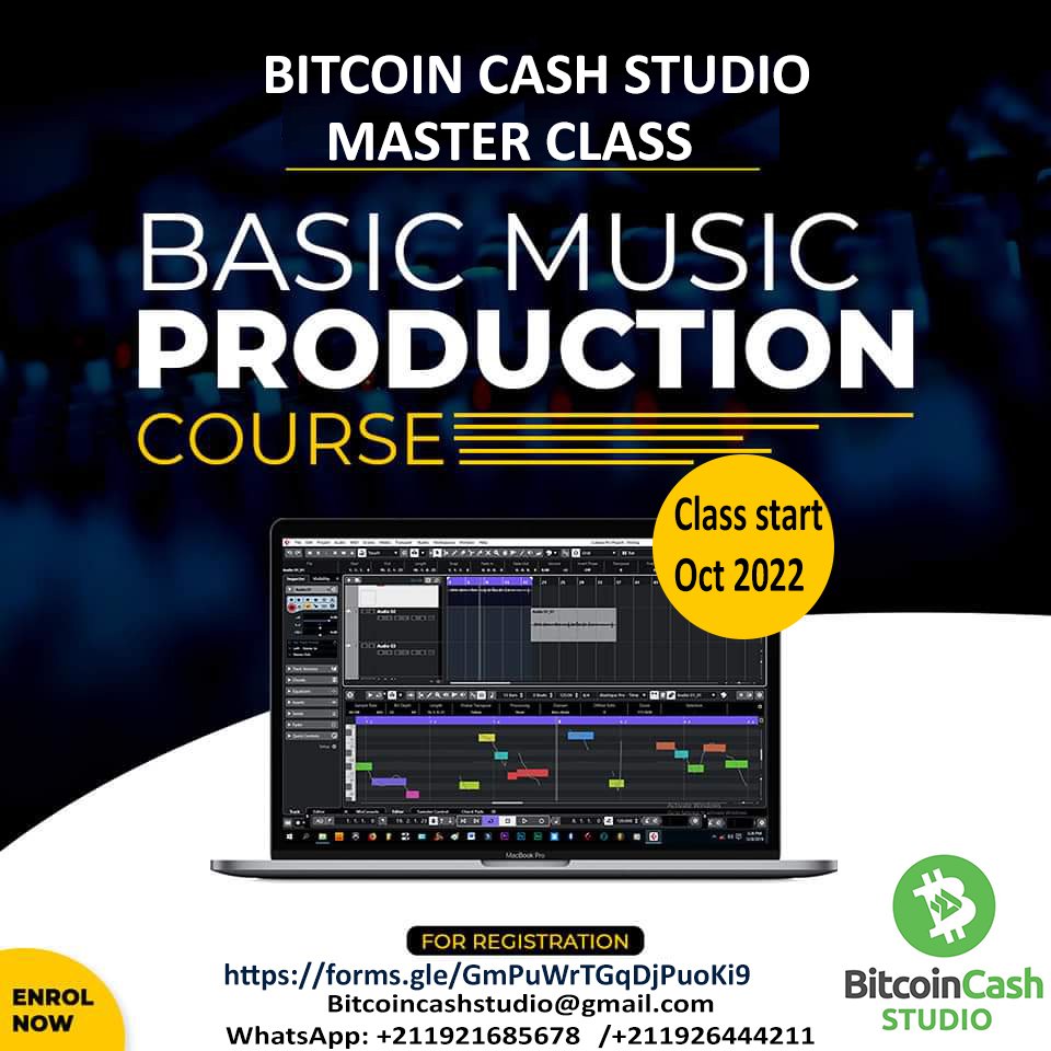 BASIC MUSIC PRODUCTION COURSE 

📆 Course Duration: 13 weeks (3 months)
📚 24 Interactive and practical class
🔐 After-training Support.
📅 One Year Mentoring
🏅 Certificate of Participation
🗓Course starts Oct 2022 

forms.gle/GmPuWrTGqDjPuo…
#SSOT
📲 +211926444211 /+211921685678