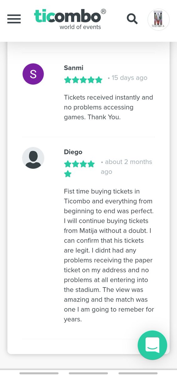 goticketmania's tweet photo. Ticombo reviews &amp; feedback ⭐️ 90+ tickets sold on both Ticombo and Twitter 🤝 Many thanks to everyone for their confidence and business! 😊 https://t.co/fevNfimUJG