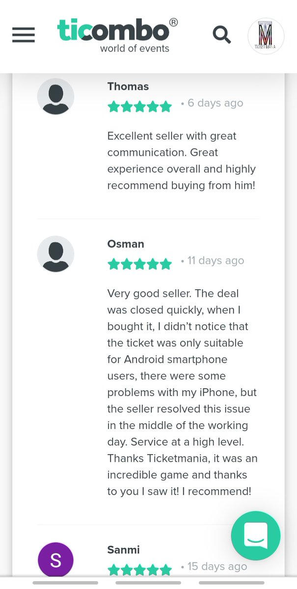 goticketmania's tweet photo. Ticombo reviews &amp; feedback ⭐️ 90+ tickets sold on both Ticombo and Twitter 🤝 Many thanks to everyone for their confidence and business! 😊 https://t.co/fevNfimUJG