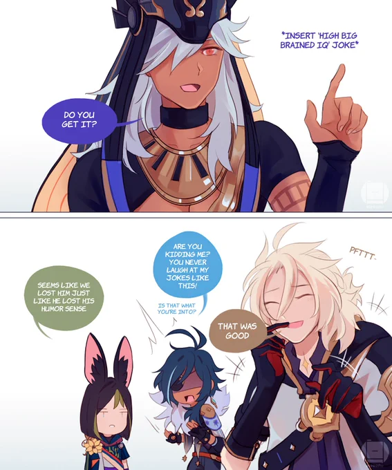 albedo would like cyno's jokes +#GenshinImpact #原神 #kaebedo #cynonari #kaeya #albedo #tighnari #cyno 