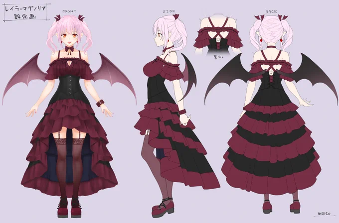 レイラちゃん()の設定画です。ぜひファンアート描いてあげてくださいね#レイラマグノリア 