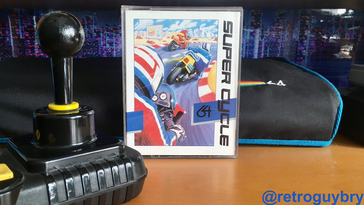 retroguybry's tweet photo. In 1986 Epyx released this clone of an eagerly awaited arcade hit, with the ever so cheeky tag line. “Super Cycle. Hang on. If you can.”😉 #C64Sunday #Commodore64 #C64 #Retrogames #Epyx #ShareYourGames https://t.co/POvN8Hhmu2