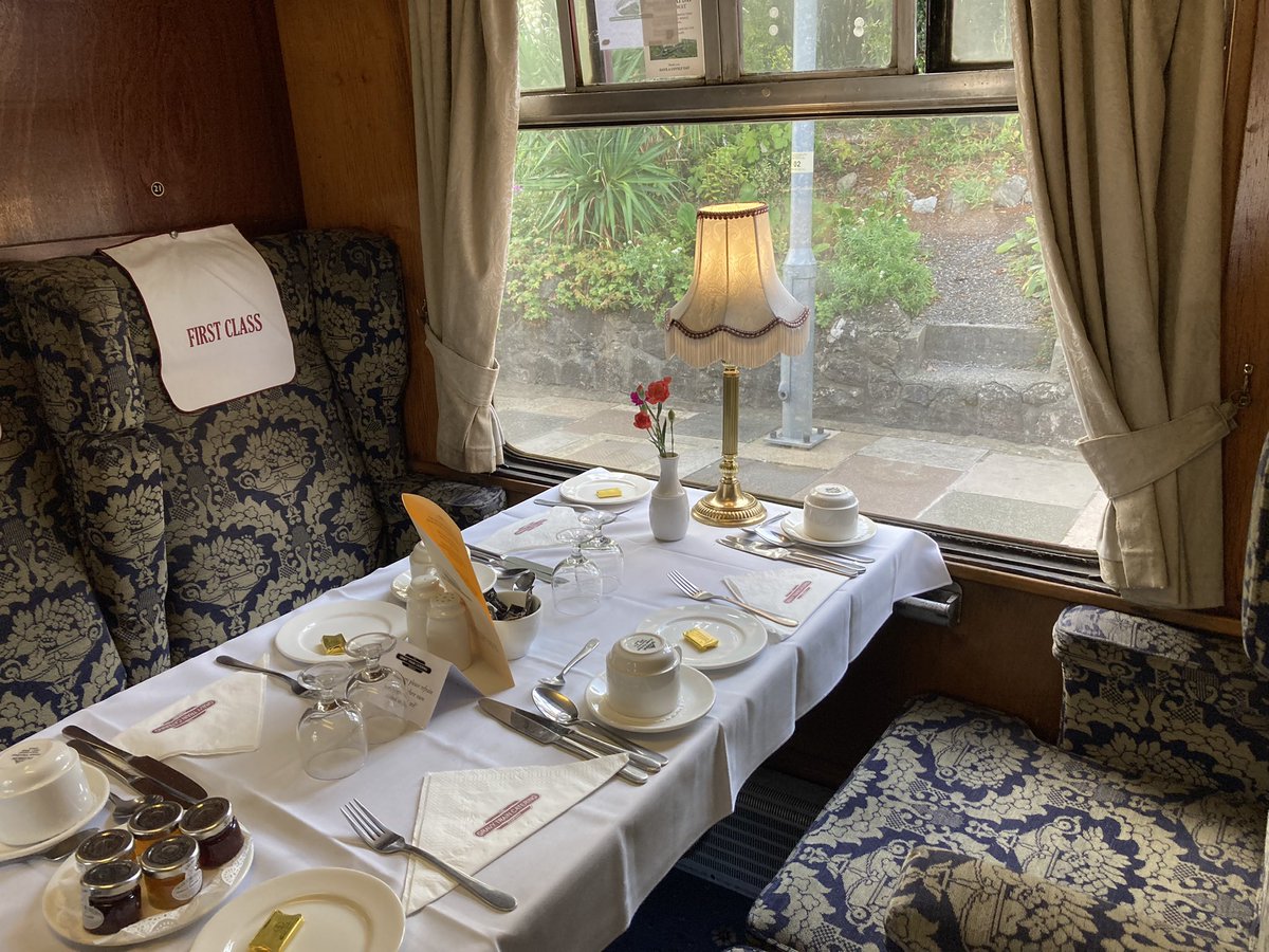 Travelling on the Duchess of Sutherland on @westcoastrail from Yatton to Par and back. What a great day and what fabulous food, @GTcateringCo ! Thank you