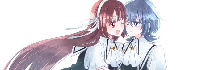 ヘッダーをクソデカ感情幼馴染に変えました。だいぶトリミングしたのでこちらで全体供養(色を塗る元気がなさ過ぎ) 