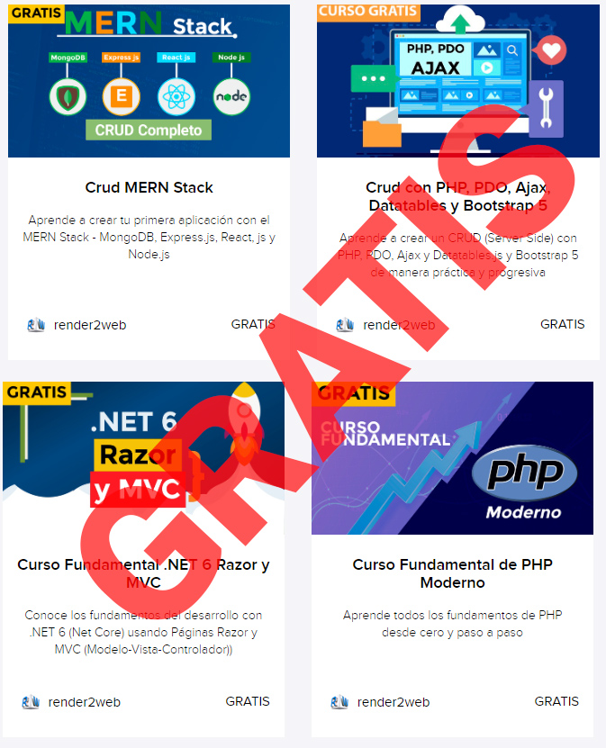 render2web's tweet photo. 🔥4 Cursos GRATIS de @render2web. 👇👇
https://t.co/sX2xgL4Zxa

#mern #aspnetcore #Netcore #NET #net5 #net6 #NET7 #Ajax #php #mysql #razor #React #expressjs #MongoDB #nodejs #render2web #udemy #udemycoupon #udemyfree #udemyfreecoupons https://t.co/yb4ZK1rN6P