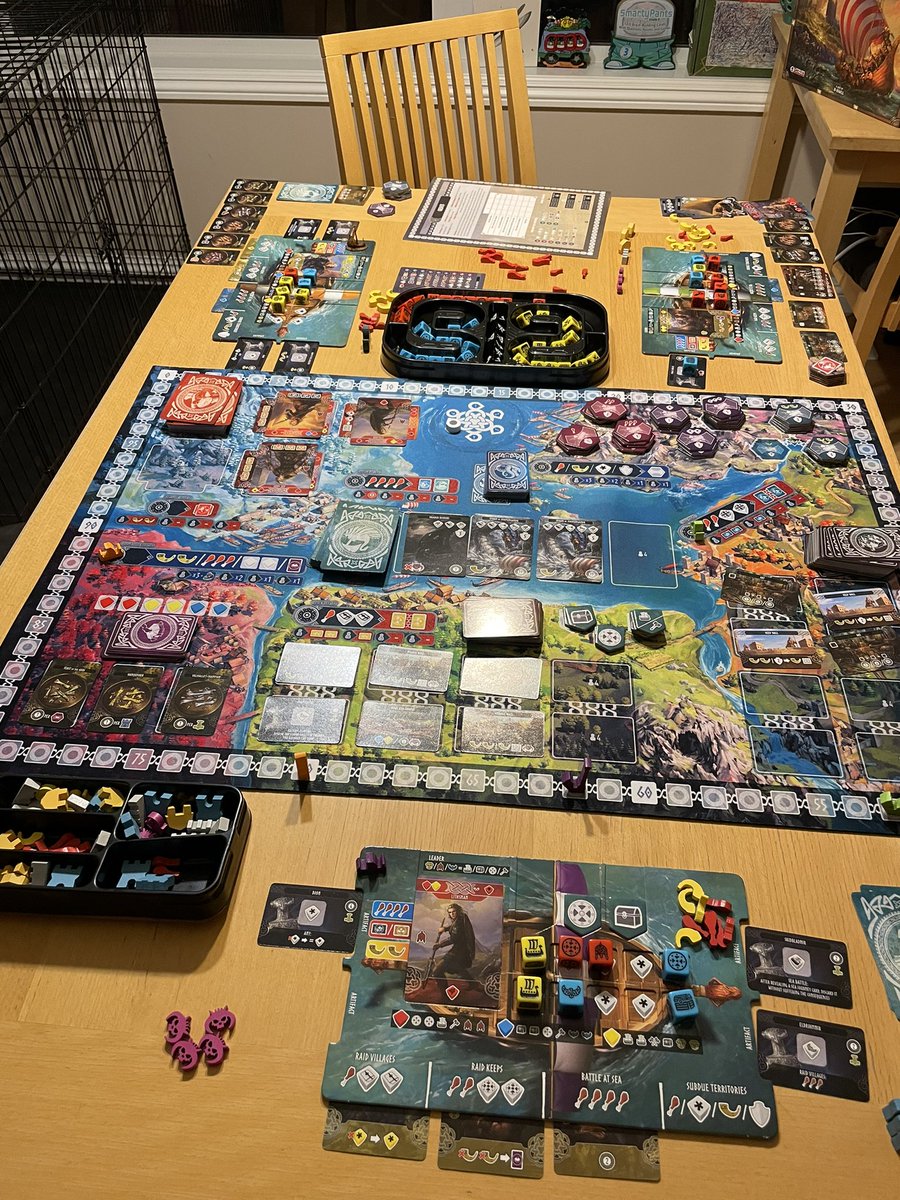 Heading to <a href="/bnbyeg/">Board N Brew Café</a> in a bit to celebrate the ole birthday my favourite way- playing games! Hoping to find Creature Comforts and the new Libertalia in their library but is there anything else newish I should look for? We played Reavers of Midgard last night.