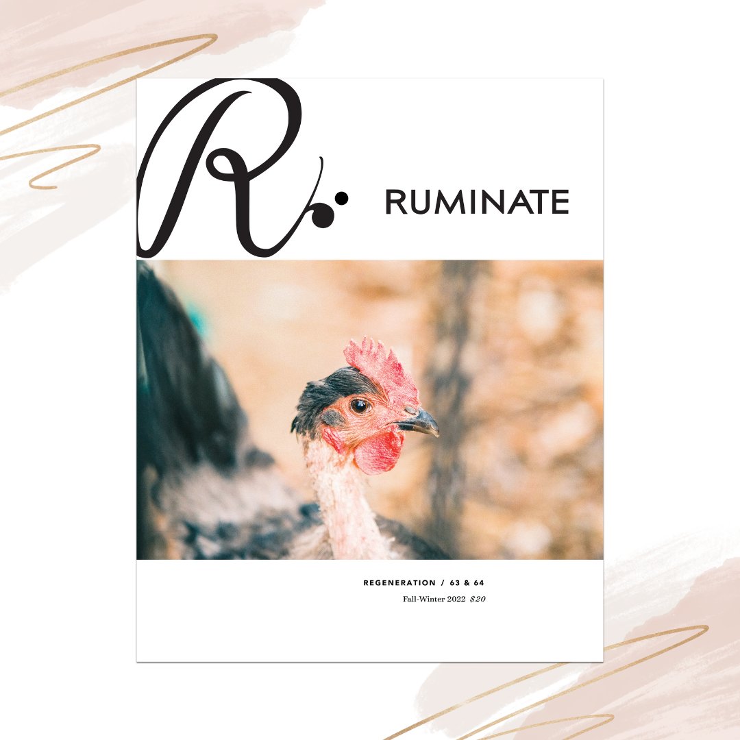 RuminateMag's tweet photo. Available for Preorder!

Issue 63/64: Regeneration is an extra-long, double issue featuring work from our general queues and annual prize anthology, including the winners of our poetry, fiction, and nonfiction contests and 20 additional finalists. 

Shop: https://t.co/Axm1B80J9P https://t.co/wENrPtoEFP