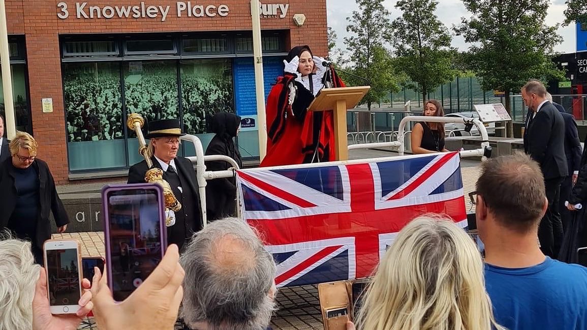 BRScouts's tweet photo. Great scouting turnout at the Proclamation of King Charles III in Bury. https://t.co/a2osZpHzbQ