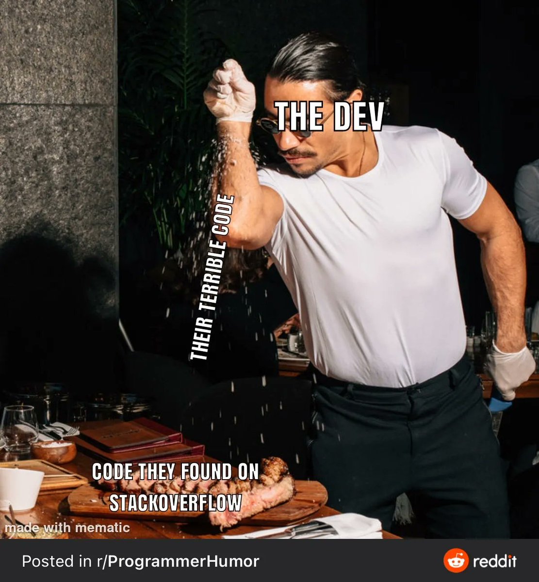 ProgrammerLove's tweet image. The real developer 😅
#webdeveloper #programmer #iloveprogramming #javascript #html #mysql #php #softwereengeneering #developer