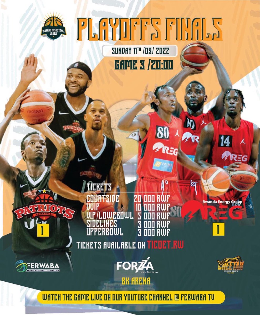 ferwabaRW's tweet photo. #RBLPLAYOFFSFINALS22
Yβall know whatβs happening.
TONIGHT GAME 3 are ON
Get your tickets on https://t.co/Y0dbGI5NUz
Do not miss to witness GREATNESS.
Streaming now on our Youtube Channel:
https://t.co/ugiTRALT2s
#RBL https://t.co/rDjS1PGEf3