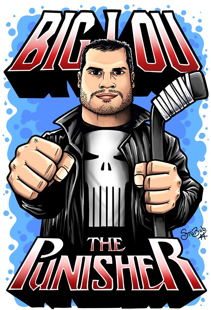 Game day! So let's have a bit of big lou <a href="/cardiffdevils/">Cardiff Devils</a> #icehockey #ice #hockeycartoon #ThePunisher