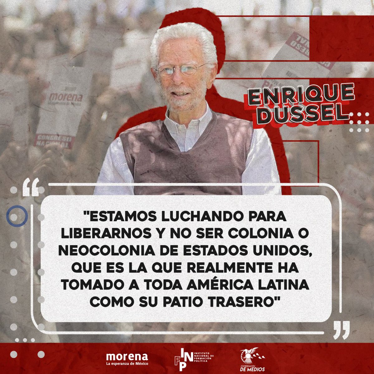 La formación política permite avanzar en la revolución de las conciencias y en la descolonización de la política. <a href="/EnriqueDussel/">Enrique Dussel</a>