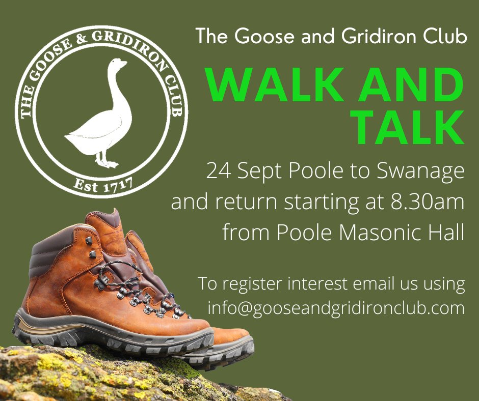 Calling all Mark Masons, join the GGC for walk and talk event on 24th Sept at 08.30am. You can walk all, part or join them en route the from Poole to Swanage and return. 

To register interest please use the email on the flyer.