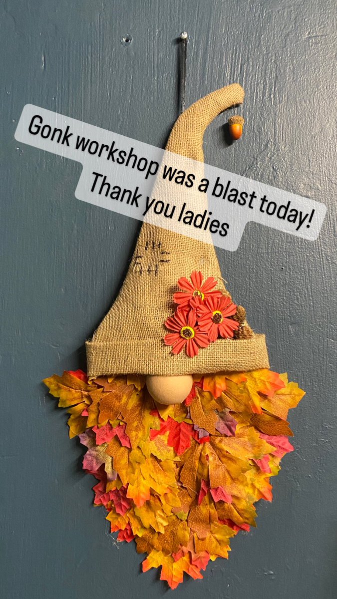 Five ladies &amp; five different autumn Gonks created! Everyone had the same materials to choose from. Such a lovely craft class to teach! I blooming love my job!  #Autumn #autumngonk