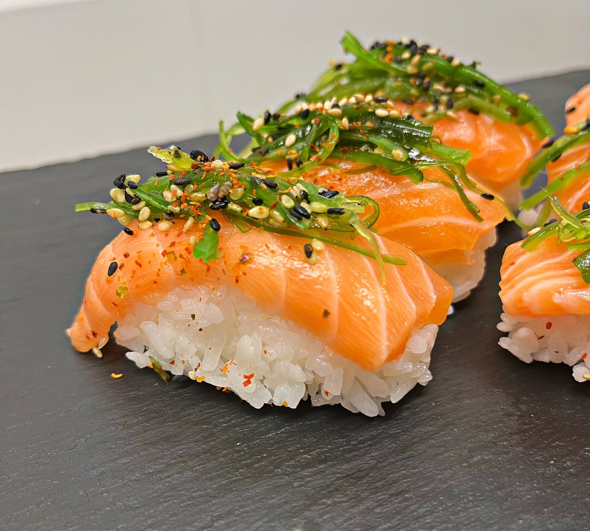 Salmon Wakame Nigiri, now available online 🍣 #sushi #eastlothian #tasty #fresh #homedelivery