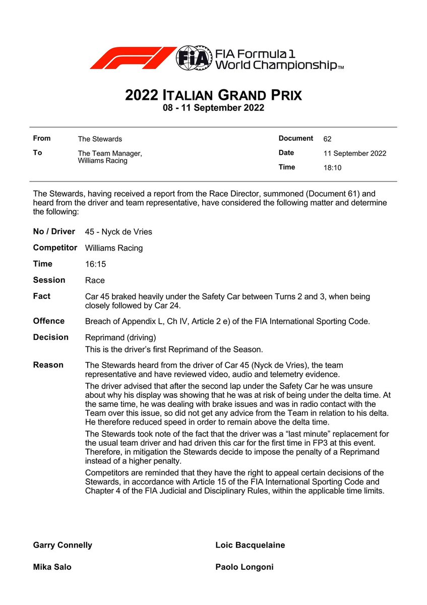 BREAKING. Stewards doen uitspraak na incident van Nyck de Vries