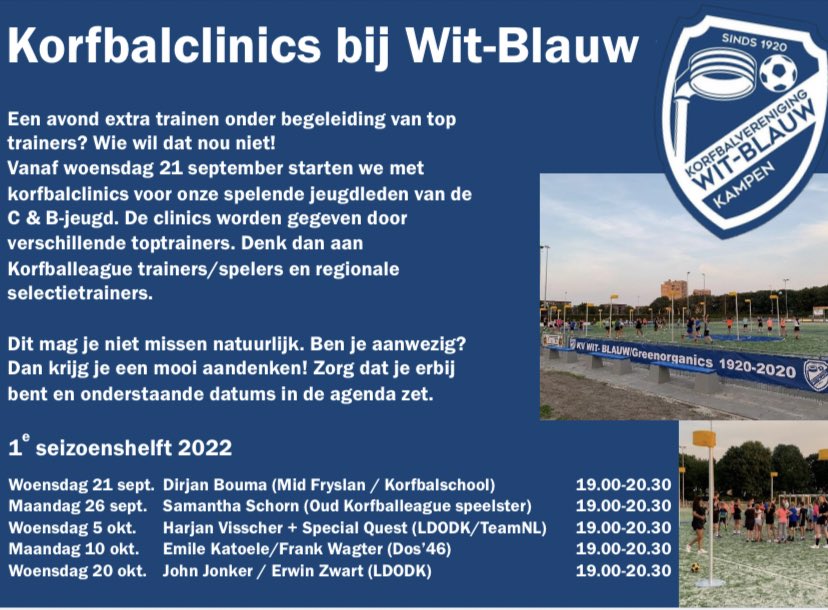 WitBlauw's tweet photo. Heb jij je (kind) al aangemeld? Voor alle C & B jeugd! https://t.co/UvakzuQ4qz