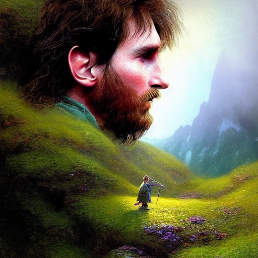 FranPrince_'s tweet photo. La gente: La gente va a usar la inteligencia artificial para hacer cosas malas
Los pibardos: A ver Messi hobbit https://t.co/DJZjGIIslK