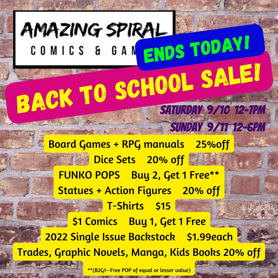 Amazing Spiral Comics & Games (@amazingspiral) on Twitter photo 