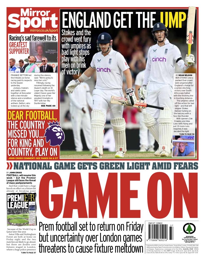 Allie HodgkinsBrown on Twitter "Monday’s MIRROR Sport “Game On” 