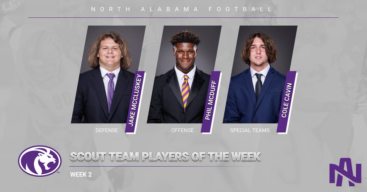 UNAFootball's tweet photo. Week 2 Scout Team Players of the Week https://t.co/UKnlRwlYSo