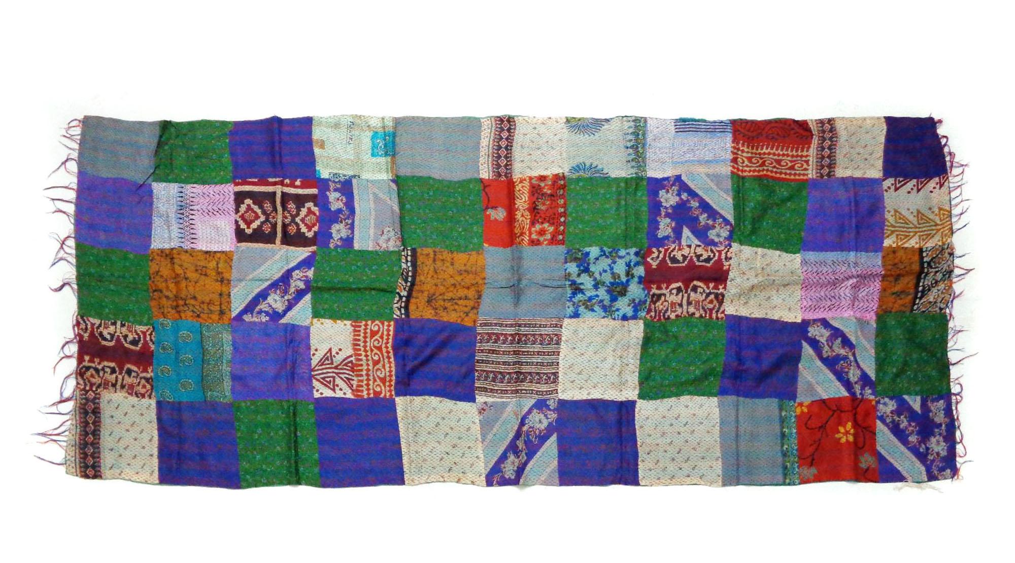 Silk Kantha Scarf Neck Wrap Stole Dupatta headband Collar Neckerchief Scarves KT00