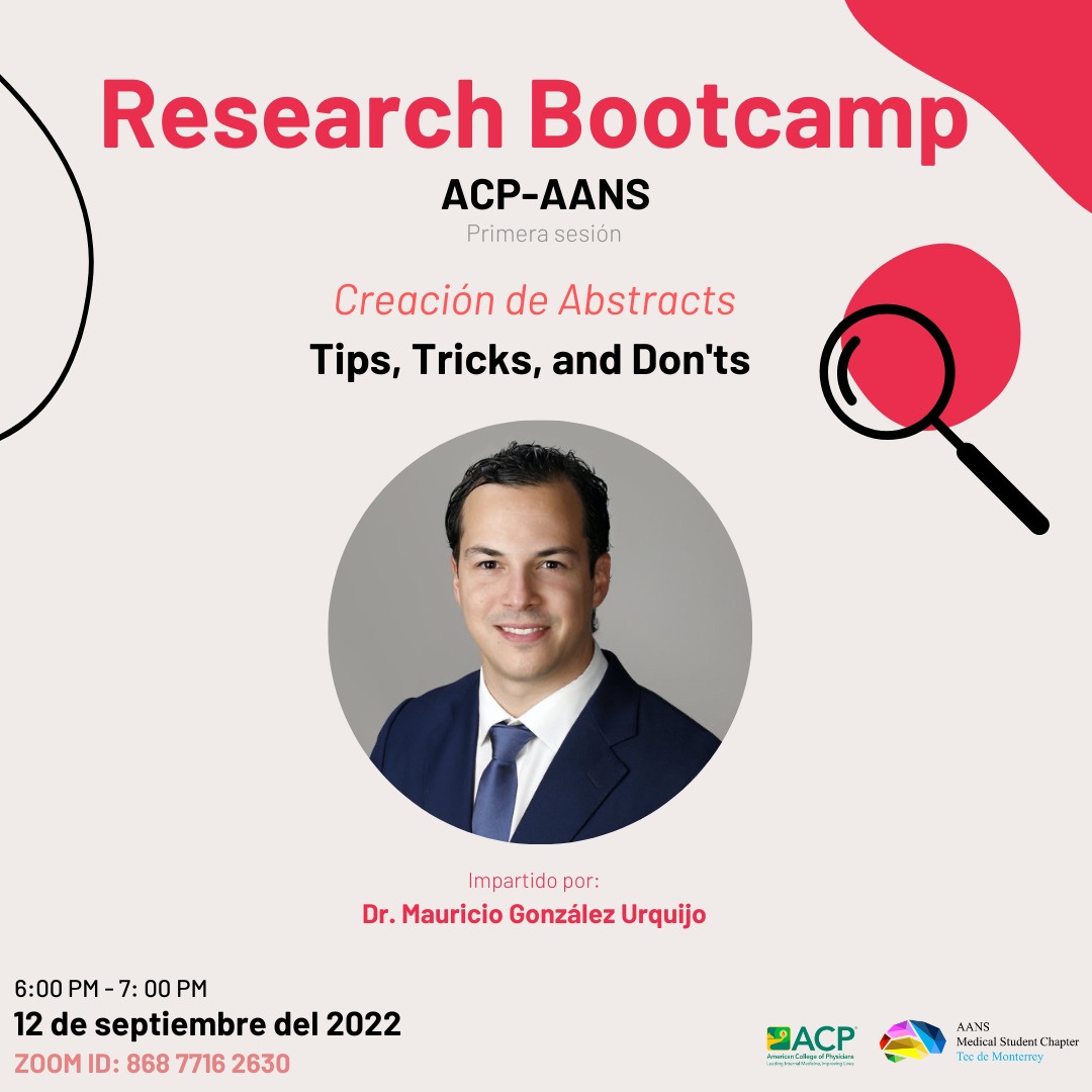 MauricioGour's tweet photo. Un gusto poder estar mañana en el #ResearchBootcamp de estudiantes de la @emcs_tecdemty del @TecdeMonterrey @TecSaludMX para compartir tips and tricks de la escritura de un abstract. Todos invitados!! @bibliotecaemcs @micasaemis https://t.co/sKFmYVOTUw