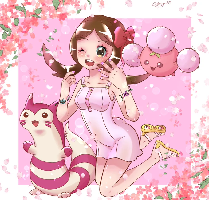 過去絵ですが色んなコトネちゃんでお祝い大好きな作品です #HGSS13周年 