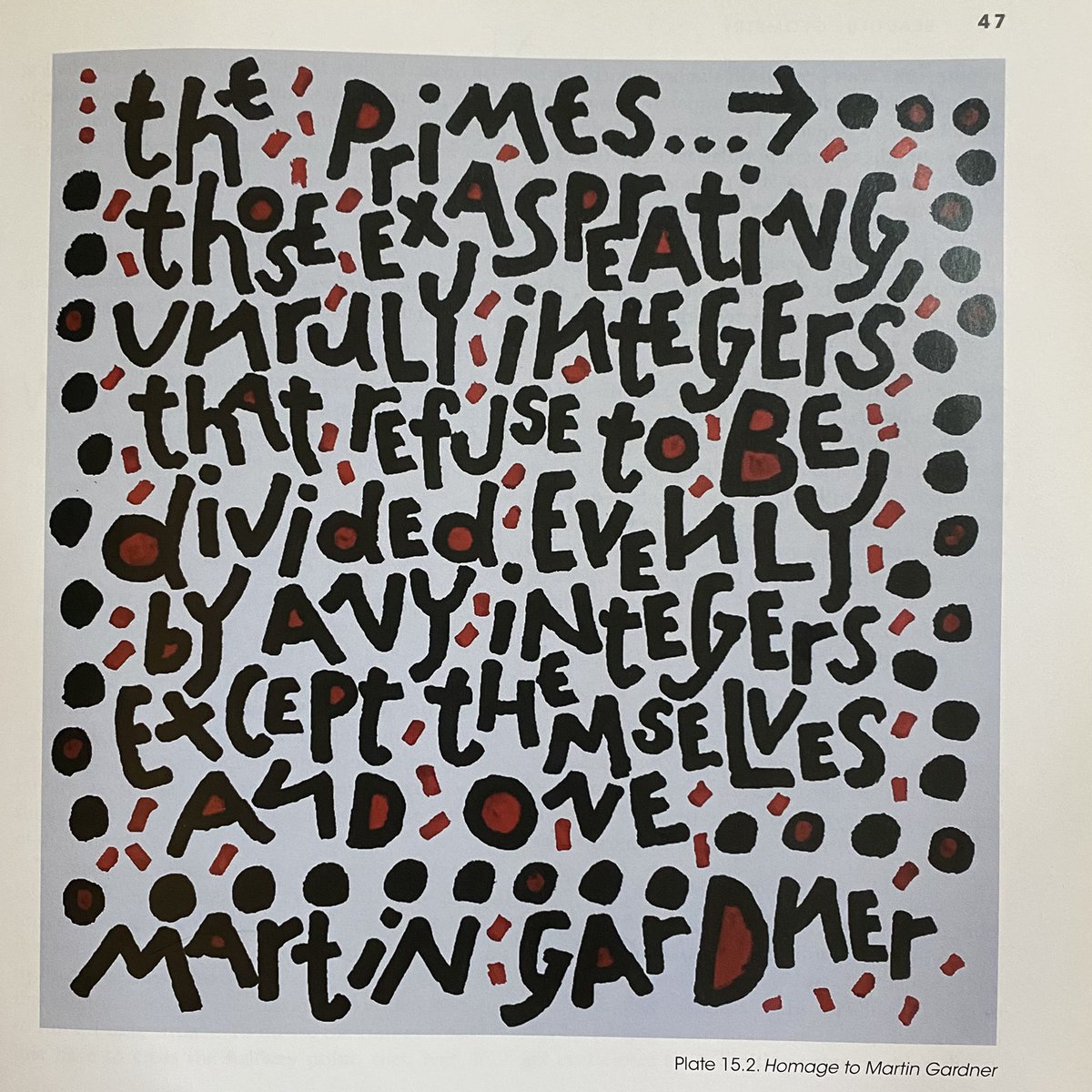 Lhianna17's tweet image. While sorting my math library, I just opened this delightful book to a random page to find this fun depiction of curious prime numbers…