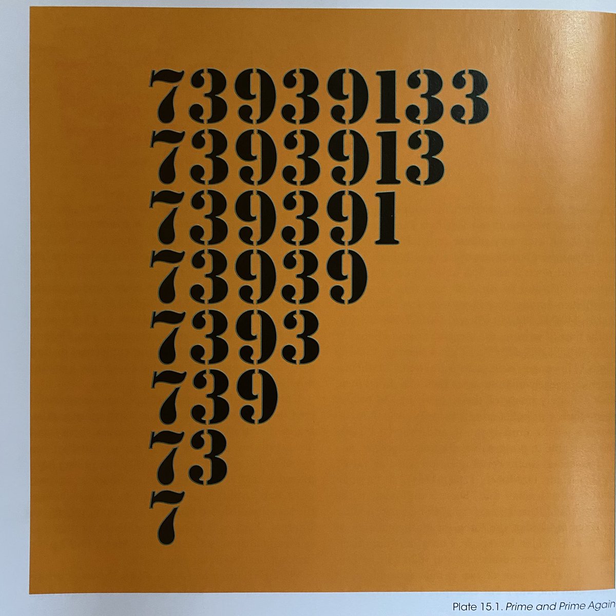 Lhianna17's tweet image. While sorting my math library, I just opened this delightful book to a random page to find this fun depiction of curious prime numbers…