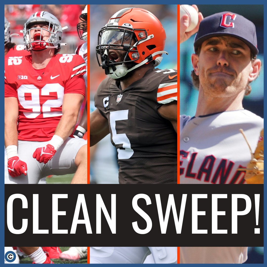 clevelanddotcom's tweet photo. What a Weekend!

Ohio State: W. 
Browns: W. 
Guardians: W. W. W.

Photos: AP, clevelanddotcom https://t.co/QC3JKX8F7D
