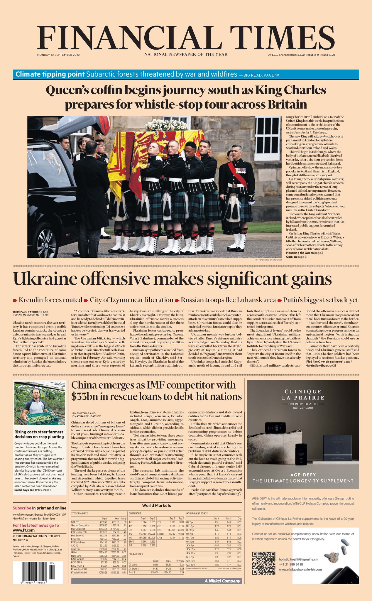 Financial Times cobertura mídia britânica funeral rainha Elizabeth monarquia 