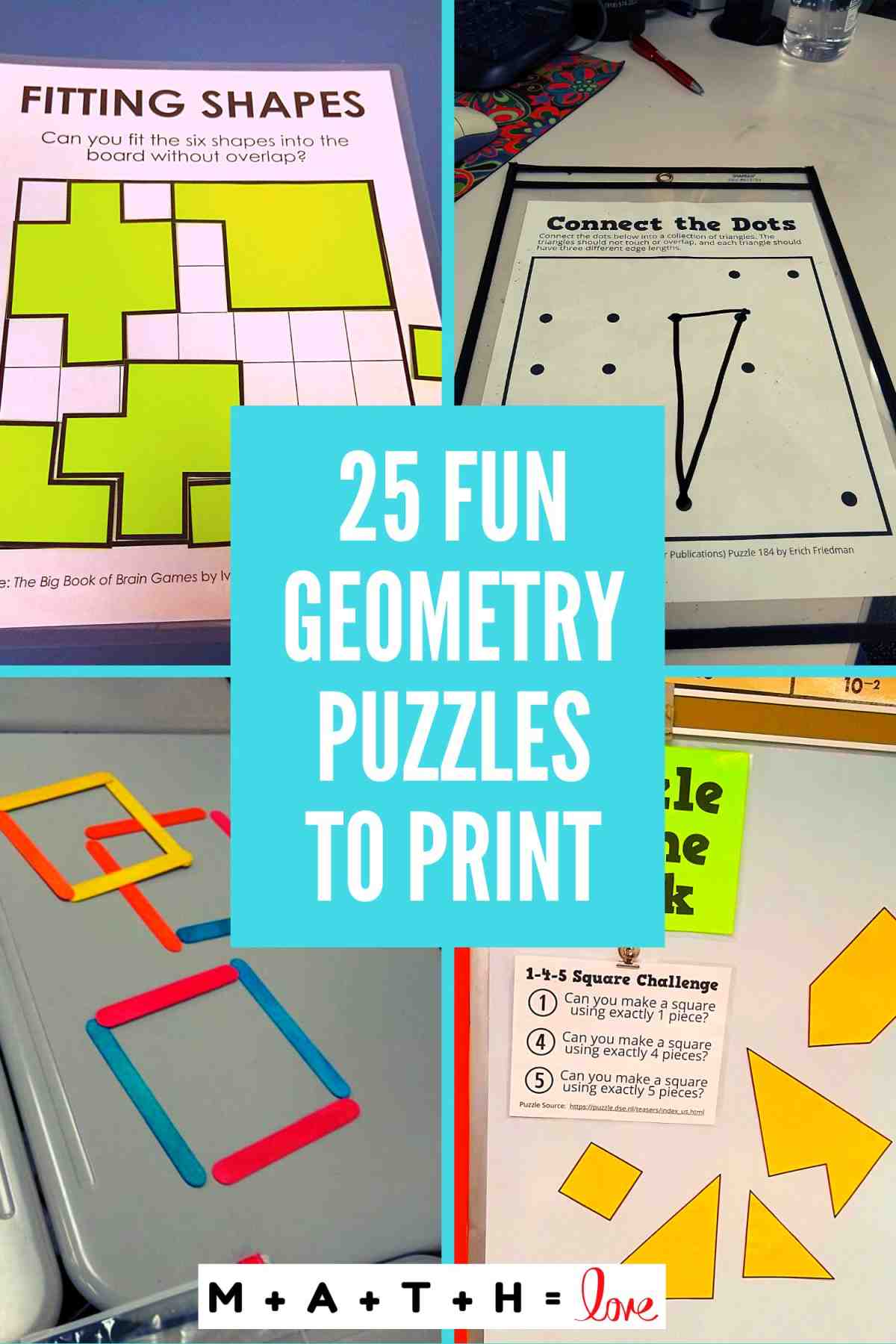 Sarah Carter on Twitter: "NEW POST: 25 Fun Geometry Puzzles  https://t.co/PRc2LHS4sA #mtbos #iteachmath #geomchat  https://t.co/joB6iuOn09" / Twitter
