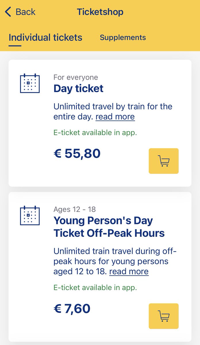 BruhNotorious's tweet photo. @NS_online hoe verklaren jullie in hemelsnaam het niet normaal grote verschil tussen een volwassen dagkaart en een jongerendagkaart? Is toch absurd dat je ern 19 jarige €48,20 meer betaalt dan een 18 jarige #nstrein #nsonline https://t.co/DIetLOQ7wT