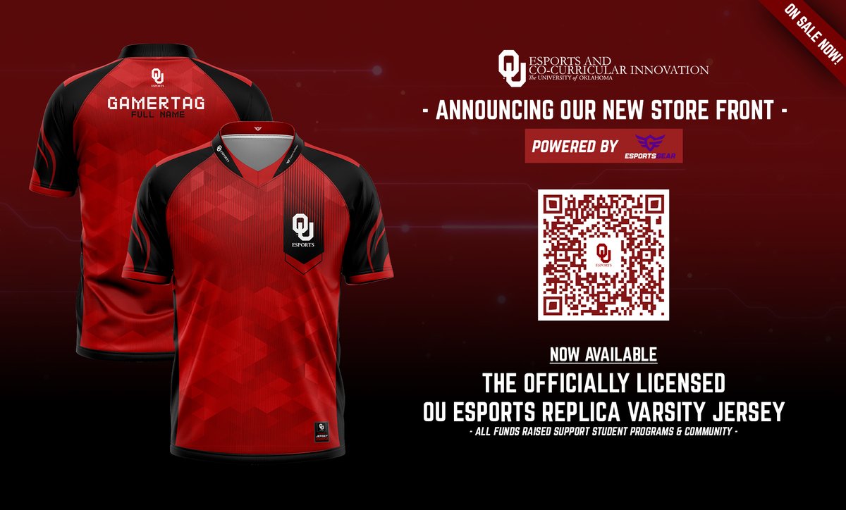 THE WAIT IS OVER!!! Now announcing the debut of the OU Esports Merch Store powered by <a href="/EsportsGear/">GearRivals</a>! 🎉

Get your official OU Esports jerseys on your doorstep NOW! Comment down below what you want to see in stores next ❤️🤍

#ouesports #sooneresports #boomersooner