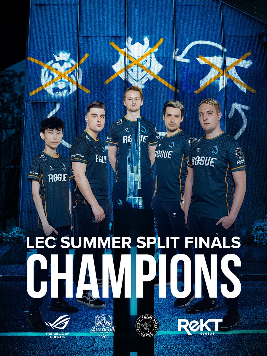 NAVILeague's tweet image. Finally, Europe has been conquered. The hours, weeks, and years of work led up to this single moment. 
WE ARE #LEC 2022 SUMMER SPLIT CHAMPIONS 🏆
#RGEWIN | #gorogue