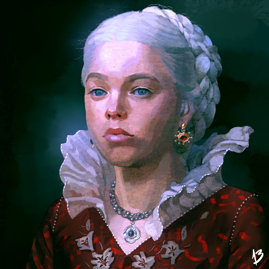 Rhaenyra Targaryen, Realm's Delight

#daily #digitalart #sketchbook #digitalpainting #portrait #painting #sketch #doodle #artistsontwitter #HouseOftheDragon