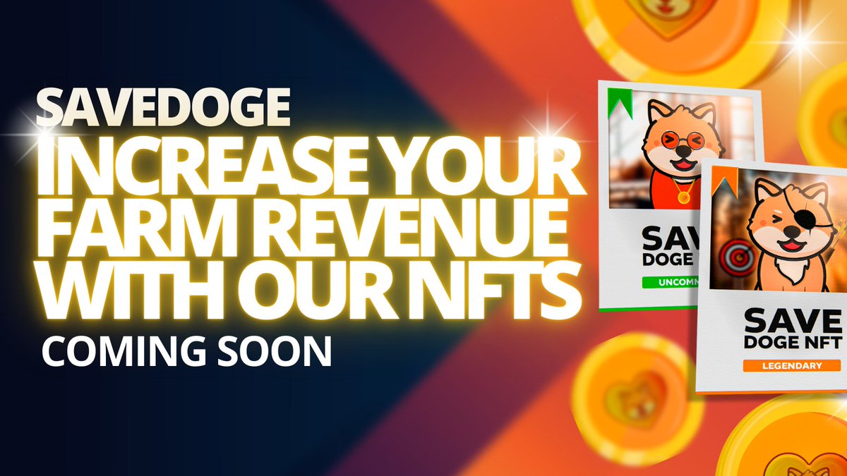 SaveDogeDex's tweet photo. NFT's with utility! SaveDoge's line of NFT's does not only appeal to the collectors, but also to those who would like to increase their farm revenues. Making it a truly rewarding piece to own.

Read more about the NFT Tiers:
https://t.co/43pYxe5NsP

#Doge #DogeChain #NFT #Crypto https://t.co/lIGQyCRiwY