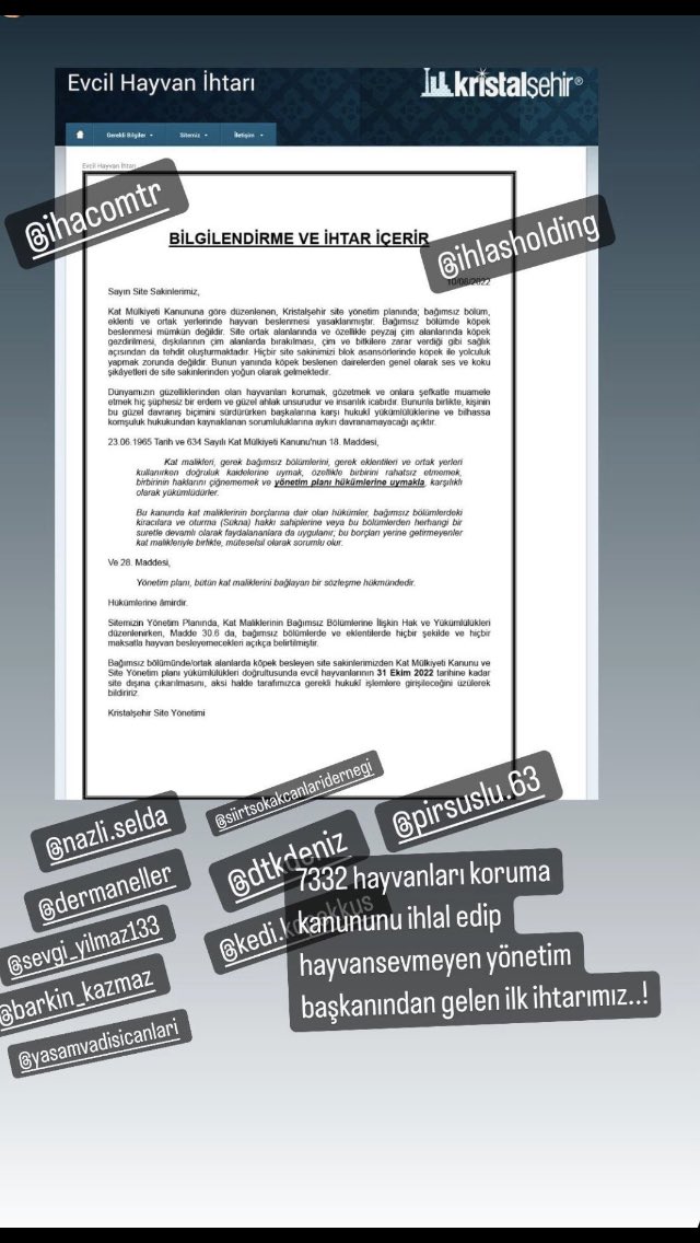 Esenyurt Kristal Şehir yönetimi tüm canlı hayvanların evlerden dışarı atılmasını istiyor destek lütfen