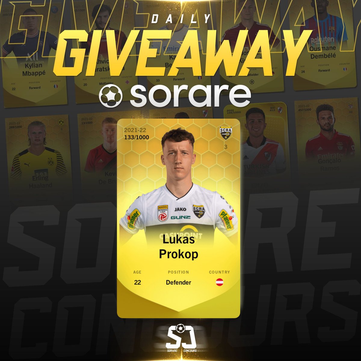 _CaptainHODL's tweet photo. 🎁CONCOURS SORARE🎁

4 JOUEURS À GAGNER 🔥

Conditions pour participer  :

- Follow @SorareConcours et @IVALLEY028 ( Très bon vendeur IPTV )
- Retweet ♻️
- Like ♥️

Fin du concours  12/09 à 20h00

#Sorare #TeamSorare #Giveaway #NFTGiveaway #Concours #Crypto #football https://t.co/XfhfQ0RIpU