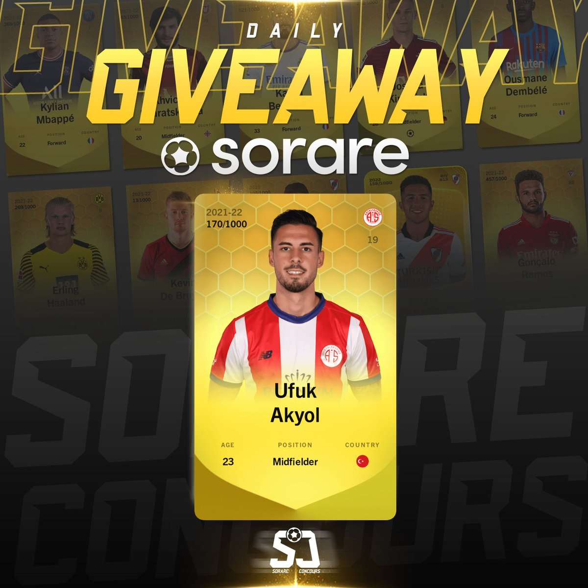 _CaptainHODL's tweet photo. 🎁CONCOURS SORARE🎁

4 JOUEURS À GAGNER 🔥

Conditions pour participer  :

- Follow @SorareConcours et @IVALLEY028 ( Très bon vendeur IPTV )
- Retweet ♻️
- Like ♥️

Fin du concours  12/09 à 20h00

#Sorare #TeamSorare #Giveaway #NFTGiveaway #Concours #Crypto #football https://t.co/XfhfQ0RIpU