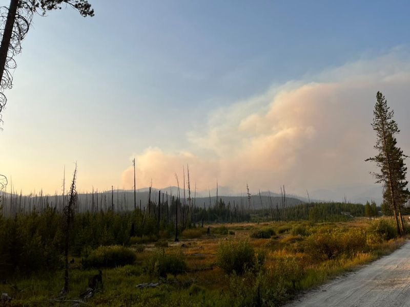 HotshotWake's tweet photo. The Tenmile Fire outside of McCall Idaho. A Great Basin Type 4 team assumed command of the fire. Currently around 1,400 acres. Thanks to the individual who sent this in. #tenmilefire #idaho #mccall #wildfire #fire https://t.co/LQu5DqldDH