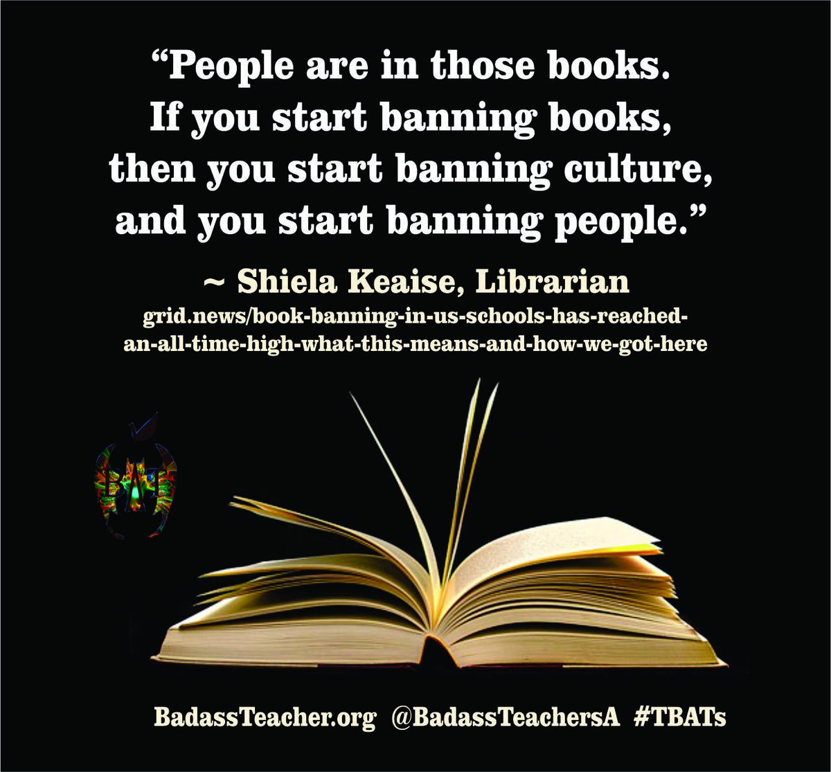 OklahomaBATs (@oklahomabats) on Twitter photo It's clear they are going after people. They won't stop with just banning books. #TBATs
grid.news/story/politics… #StopBigotry #ReadBannedBooks .<a href="/TxBats/">Texas Bats</a> .<a href="/kansasbats/">Kansas BATs</a> .<a href="/NebraskaBATs/">NebraskaBATs</a> .<a href="/Nodakbats/">NoDakBats</a> .<a href="/SoDakotaBATs/">SouthDakotaBATs</a> .<a href="/WyomingBATs/">WyomingBATs</a> .<a href="/MontanaBATs/">Montana</a> .<a href="/IdahoBATs/">IdahoBATs</a> .<a href="/UtahBATs/">UtahBATs</a> It's clear they are going after people. They won't stop with just banning books. #TBATs
grid.news/story/politics… #StopBigotry #ReadBannedBooks .<a href="/TxBats/">Texas Bats</a> .<a href="/kansasbats/">Kansas BATs</a> .<a href="/NebraskaBATs/">NebraskaBATs</a> .<a href="/Nodakbats/">NoDakBats</a> .<a href="/SoDakotaBATs/">SouthDakotaBATs</a> .<a href="/WyomingBATs/">WyomingBATs</a> .<a href="/MontanaBATs/">Montana</a> .<a href="/IdahoBATs/">IdahoBATs</a> .<a href="/UtahBATs/">UtahBATs</a>
