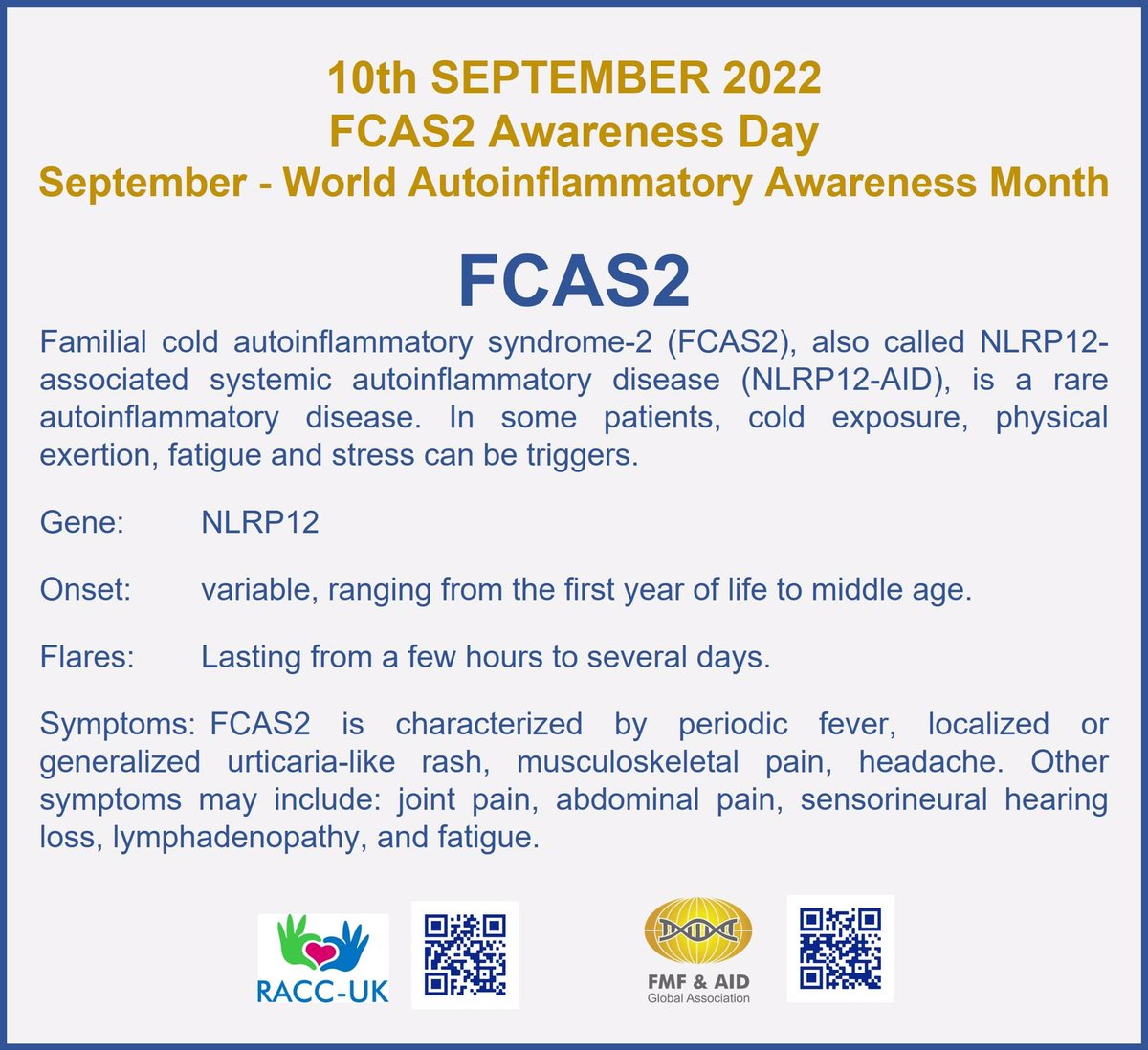 RACC_UK's tweet photo. Yesterday was #FCAS2 #awarenessday
#beautoinflammatoryaware https://t.co/TtU9ovlLTv