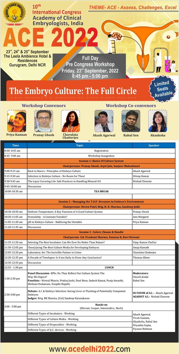 ACEINDIA2's tweet photo. DELHI ACE  2022              
Register now for the 10th International conference of ACADEMY OF CLINICAL EMBRYOLOGISTS, INDIA at Delhi NCR on 23rd-25th September.
  
Register Now
https://t.co/QavpsVOBvl

log on to 
https://t.co/l0LungzPfv
https://t.co/3Z89dS1d3e https://t.co/IBWNirp0Mc