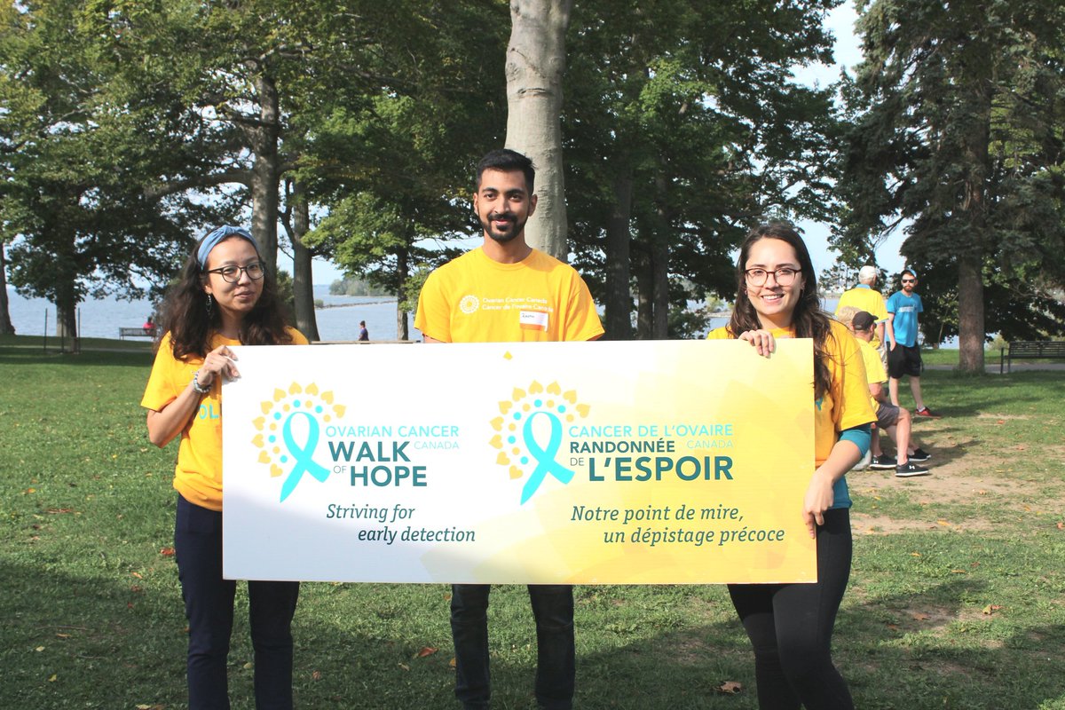 So proud to be a part of the Ovarian Cancer Walk of Hope in Kingston !
Cheers to @quovclub for organizing such a great event. #walkofhope @OvarianCanada 
Spreading awareness in every way we can !