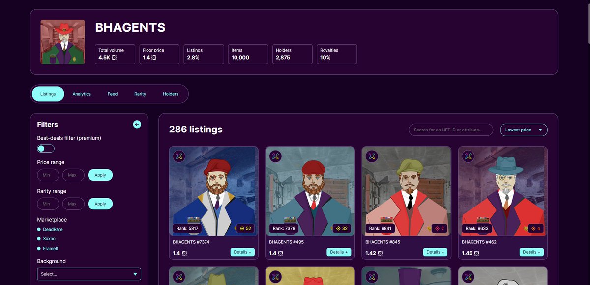 omniscient_tool's tweet photo. Omniscient Tools Upgrade 🛠️

1: The listings page is now the collection default page

The menu organization becomes: Listings, Analytics, Feed (previously trading history), Rarity, Holders https://t.co/xnG6aq0luP