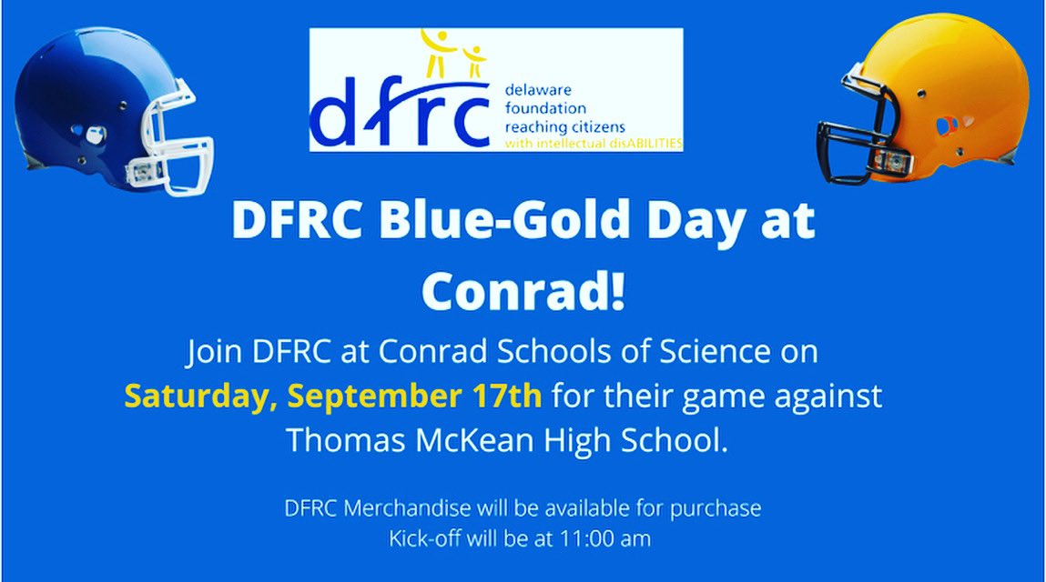 Mark your calendars for next week’s @Conrad_FB game vs @mckeansports . We’ll be honoring our @DFRCBlueGold buddies and programs. 💙💛🏈 @ConradRedWolves @ConradAthletics