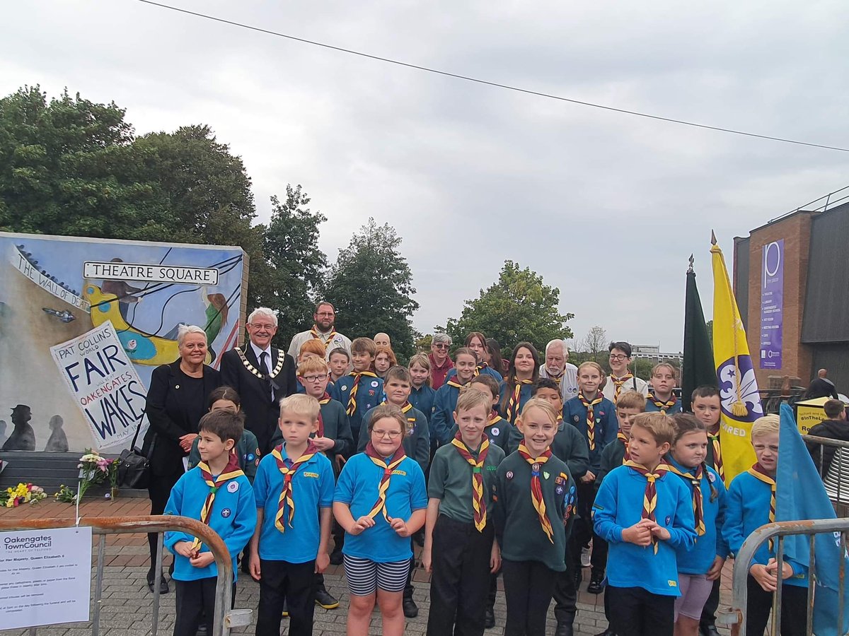 2ndWombridge's tweet photo. It was an honour to be invited to take part in a bit of local history today for the Proclamation of King Charles III by @OakengatesTC. God Save The King. 
@scouts @RoyalFamily https://t.co/8JpxCWu8Bs